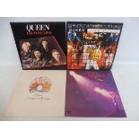 Four Queen albums - Night at the Opera, Queen, Live Magic and Greatest Hits.