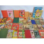 Four trays of mixed era paperback books, 1950s-1970s to include Noddy.