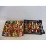 A quantity of playworn mainly Matchbox Lesney die-cast vehicles.