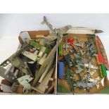 A large quantity of plastic wooden models, mainly military.