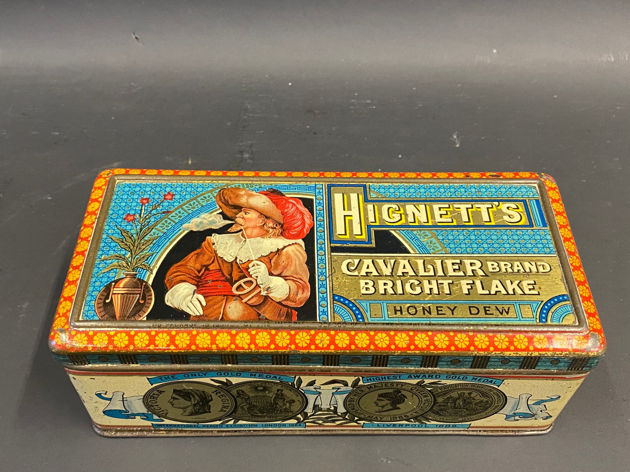 A Hignett's Cavalier Brand rectangular tin in superb condition.