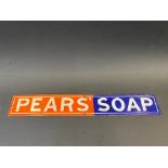 A Pears' Soap enamel strip sign, restored, 18 1/2 x 2 3/4".