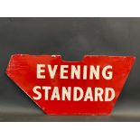 A double sided tin advertising sign for mounting in a bicycle frame, promoting Evening Standard,