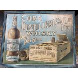 A Cork Distilleries Co. Ltd Whisky tin advertising sign, 16 1/4 x 12 1/2".