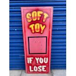 A fairground hand painted wooden sign 'Soft Toy If You Lose', 19 x 47".