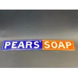 A Pears' Soap enamel strip sign, restored, 18 1/2 x 2 3/4".