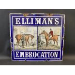 A rare Elliman's Embrocation pictorial enamel sign depicting horses, by Patent Enamel Co., in good