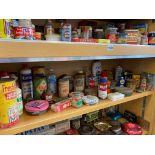 A quantity of assorted packaging from a museum, various household products.