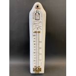 A small enamel thermometer advertising Dawsons Perfection Whisky, 3 1/2 x 16".