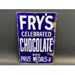 A Fry's Celebrated Chocolate '300 Prize Medals' enamel sign of rare small size, 12 x 18".