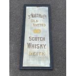 An early pub mirror advertising Jas Martin & Co's Old Vated Scotch Whisky Leith, reframed, 22 1/2