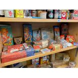 A quantity of assorted packaging from a museum, various baking products.