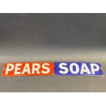 A Pears' Soap enamel strip sign, restored, 18 1/2 x 2 3/4".