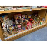 A quantity of assorted packaging from a museum, various household products.