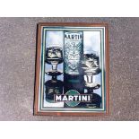 A circa 1980s advertising mirror for Martini, 19 1/2 x 25".