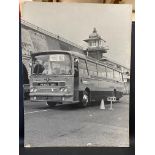 A large black and white Bus advertising board, 36 x 48".