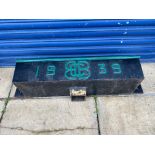 A BBC Startpoint transmitter building cast iron hopper, 35" w x 6" h x 9" d.