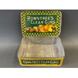 A Rowntree's Clear Gums counter top dispensing tin, with bright advertisement to the inside of the