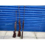 Three fairground rifle range guns in used condition.