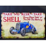 A decorative and contemporary oil on board advertising Shell, 47 x 27 1/2".