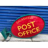 A wall mounted Post Office oval illuminated lightbox with location marked as Galashiels, 34 1/2"