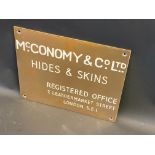 A McConomy & Co. Ltd Hides and leather Skins registered office sign, 12 x 10".