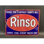 A Rinso rectangular enamel sign, 24 x 18".