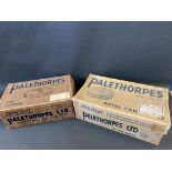 Two large Palethorpes Sausages counter top cardboard dispensing boxes.