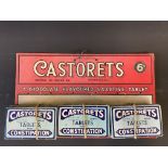A Castorets Chocolate Laxative Tablet dispensing card, 9 3/$2 w.