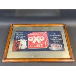 An OXO Cube pictorial advertising mirror, 19 1/2 x 13 1/2".