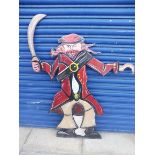 A hand painted fairground die-cut pirate sign, 37 x 48".