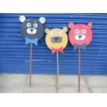 Three fairground 'bear' targets, each 48" h.