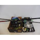 A quantity of mixed fishing tackle, reels, rod etc.