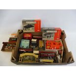 A quantity of boxed Playcraft, oo gauge model railway and assorted die-cast road signs.