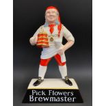 A Flowers Brewmaster advertising figure by Carltonware, 9 1/2" h.