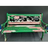 An unusual children's bench, the back support in the form of wild animals including a camel and an