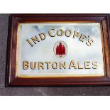 An Ind Coope's Burton Ales advertising pub mirror, 37 x 27".