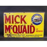 A Mick McQuaid Tobacco rectangular enamel sign with some professional restoration, 34 x 21 1/2".