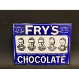 A 1970s Fry's Chocolate 'Five Boys' enamel sign of unusual small size, 10 x 7 1/2".