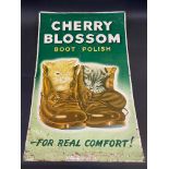 A Cherry Blossom Boot Polish pictorial tin advertising sign, 19 x 29 1/2".