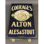 A Courage's of Alton Ales & Stout glass fronted slate pub sign by Brilliant Sign Co. Ltd. London, 11