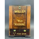 A Wills's 'Wild Woodbines' of Bristol & London wooden counter top vending machine/cabinet, 7 3/4"