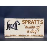 A Spratt's Builds Up a Dog enamel sign, 24 x 12".