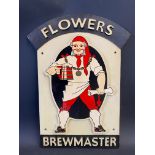 A Flowers Brewmaster cast metal sign, 10 3/4 x 17".