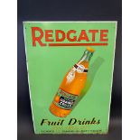 A Redgate Fruit Drinks pictorial tin advertising sign, 19 x 27".