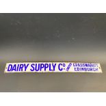 A Dairy Supply Co.Limited Grassmarket Edinburgh enamel strip sign, in very good condition, 18 3/4