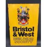A Bristol and West Building Society double sided metal sign, circa 1980s 23 1/2 x 35 1/2".