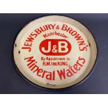 A circular enamel pub tray advertising Jewsbury & Brown's Mineral Waters of Manchester, 10"