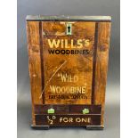 A Wills's 'Wild Woodbines' of Bristol & London wooden counter top vending machine/cabinet, 7 3/4"