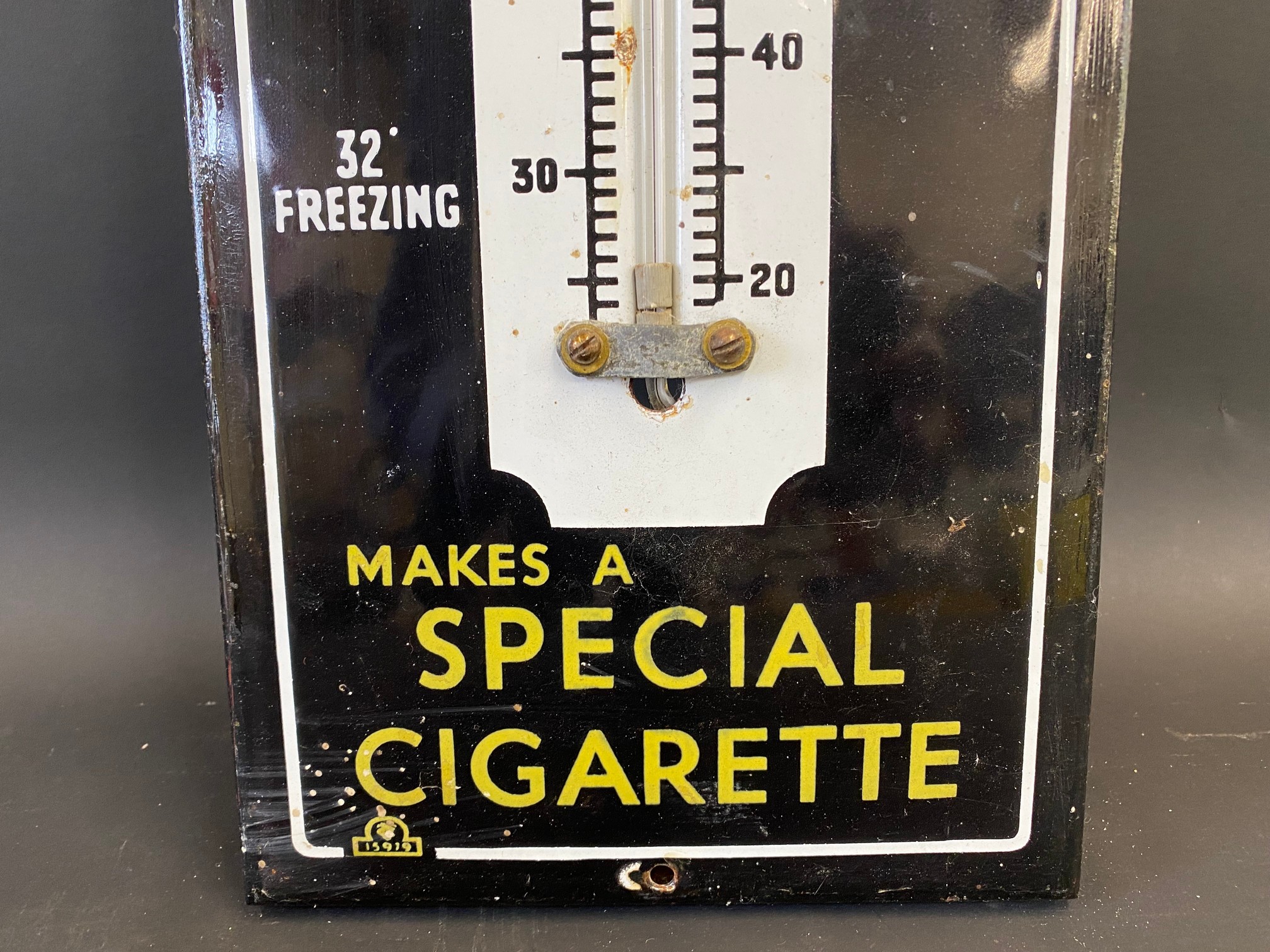 A Nosegay Cigarettes enamel thermometer, 7 1/2 x 22 1/2". - Image 4 of 5